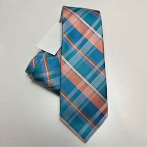 Perry Ellis Portfolio Necktie Aqua Plaid